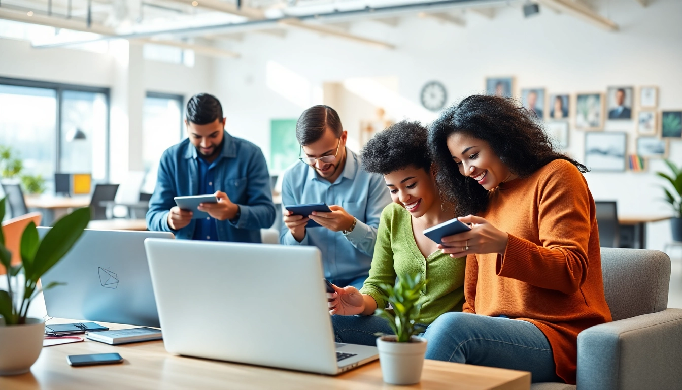 Explore innovative solutions as a team discusses the Website Alternative in a creative office setting.