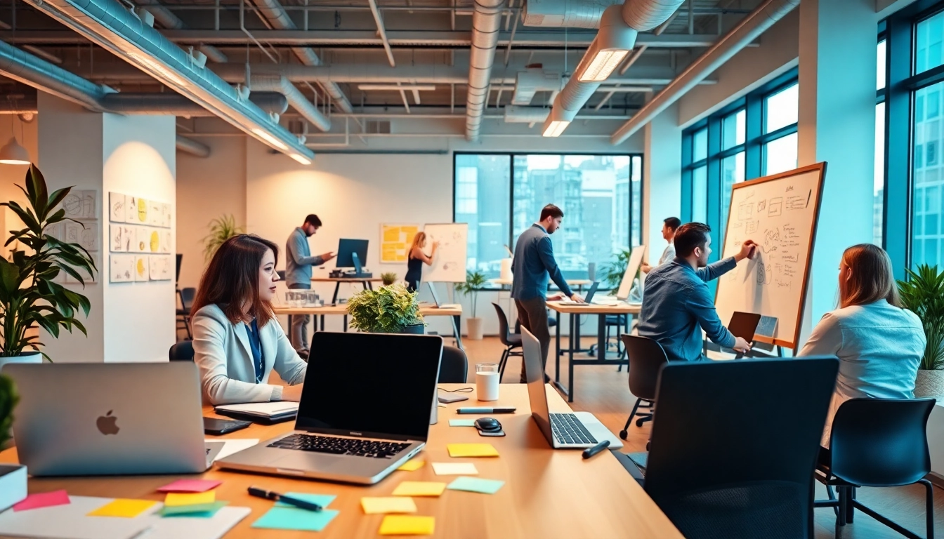 Engaging team creating stunning edmonton web design in an inspirational office environment.