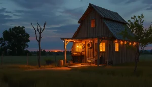 Colmenas layens exhibiendo su diseño innovador en un entorno natural pacífico.