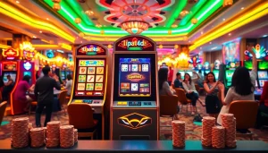 Menangkan lipat4d slot di mesin slot yang ramai dengan suasana penuh semangat.