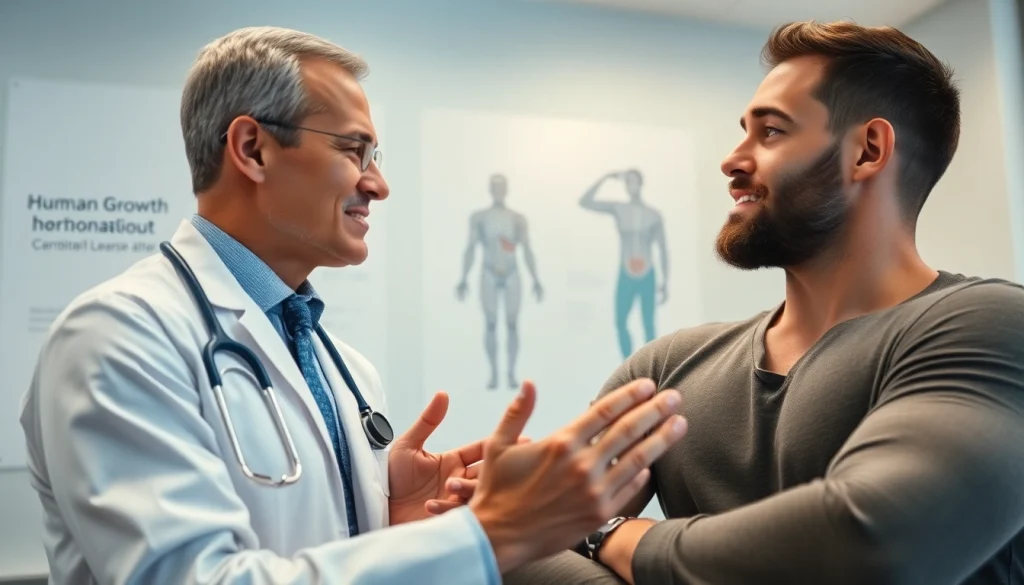 BUY HGH ONLINE consultation with a healthcare professional and an engaged client.
