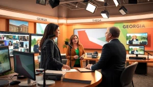 Engaging coverage of local events by thegeorgiasun featured in a lively newsroom setting.