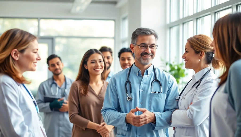 Healthcare collaboration showcasing doctors at https://www.medexdtc.com providing patient support.