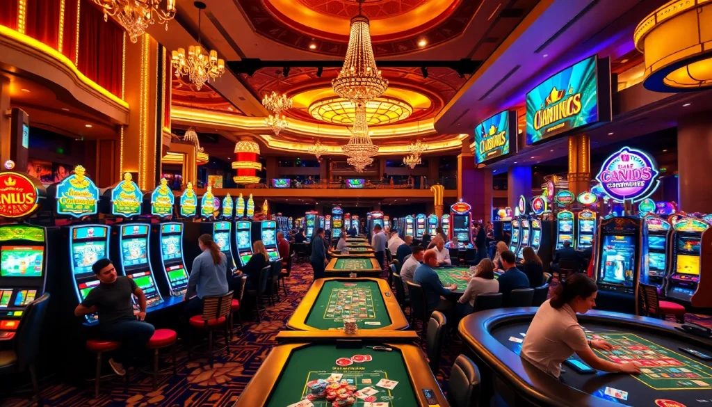 เล่นเกมในคาสิโนที่มีแสงสีและบรรยากาศที่คึกคัก