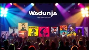 Explore new hits on wadupnaija, featuring album covers of popular artists in a vibrant musical collage.