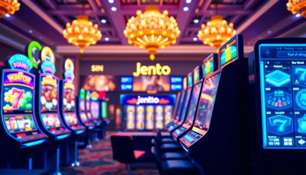 Menggambarkan jentoto yang menawarkan slot game dan pengalaman permainan menyenangkan.