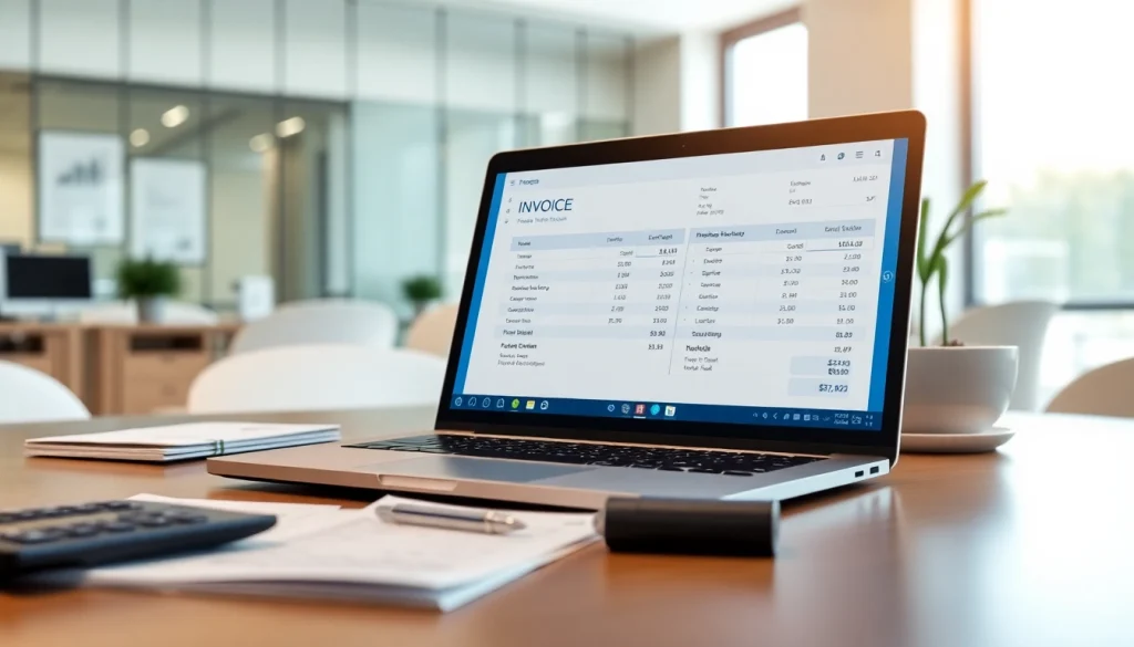 Streamline your invoices with innovative invoice processing software showcased in a modern office setting.