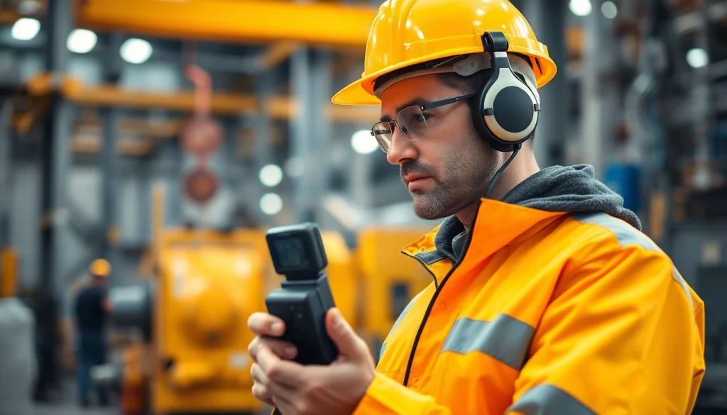 Conducting a noise assessment survey with precision in an industrial environment.