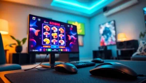 Menampilkan permainan koi800 game dalam suasana ruang game yang nyaman dan energik.