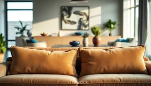 Transform your living area with this stylish sofa bed featuring plush cushions and elegant decor.