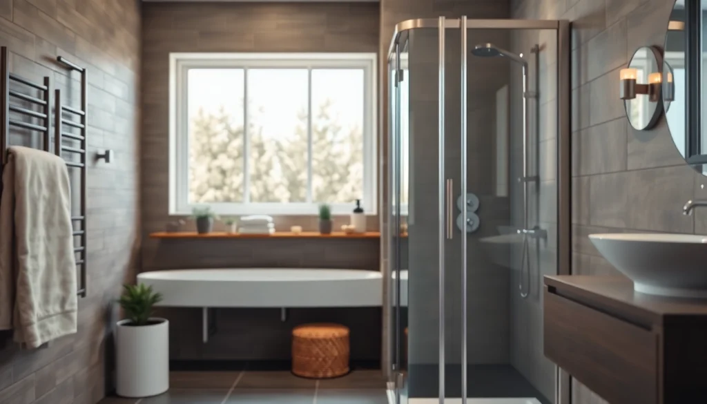 Entdecken Sie die eleganten Merkmale des Sonni sanitär Duschsystems in einem modernen Badezimmer.