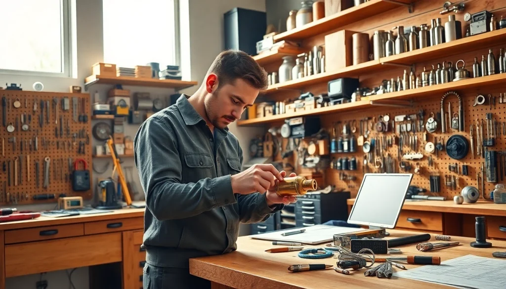 Expert locksmith at https://www.dakenlocks.com demonstrating precision with high-security lock tools.