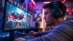 Experience the exhilarating valorant download on a cutting-edge gaming setup for immersive action.