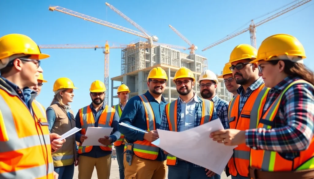 Team of professionals working on a new commercial project as New Jersey Commercial General Contractor.