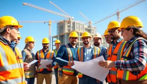 Team of professionals working on a new commercial project as New Jersey Commercial General Contractor.