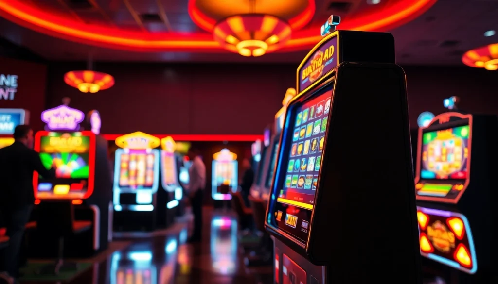 Main player engaging with bukti4d slot machine in a vibrant gaming environment.