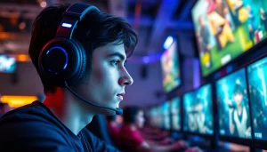 Engage with https://www.trilgameshproject.com in a vibrant esports environment showcasing professional gamers.