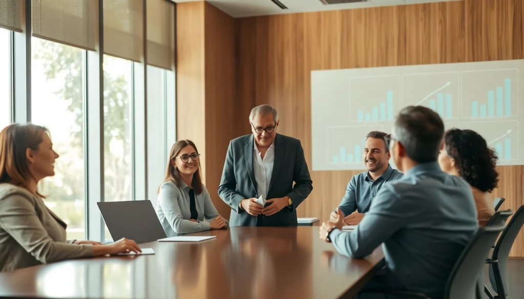 Engaging financial advisor leading retirement planning for business owners San Antonio in a modern office setting.
