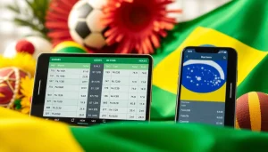 Explore top features of the best sports betting sites for Brazil through a vibrant image.