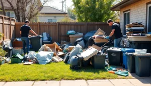 Efficient junk removal service by Myeasyjunkremoval.com clearing clutter in a residential setting.