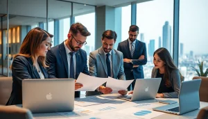 Quickplus Business Consultants team collaborating in a modern office space.