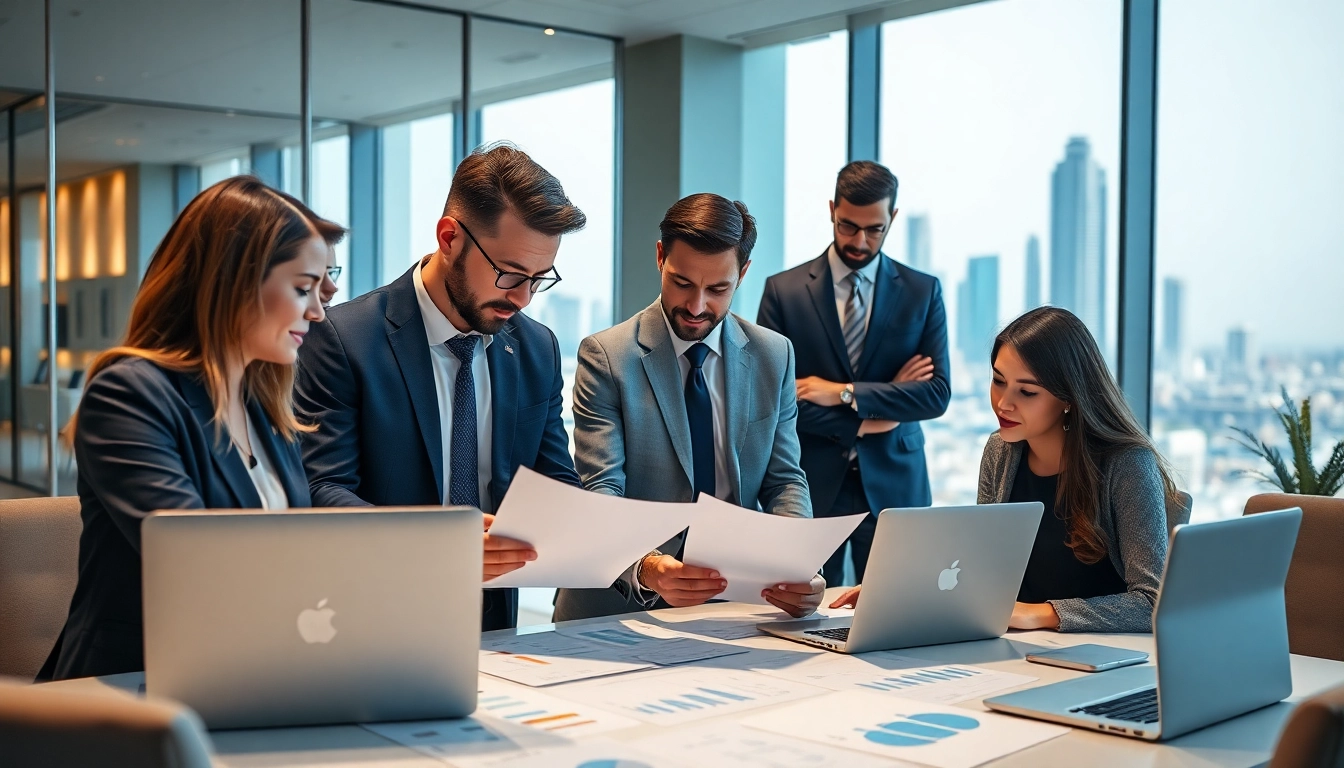 Quickplus Business Consultants team collaborating in a modern office space.