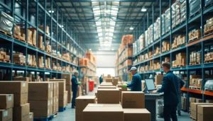 Enhance your understanding of warehousing with this detailed warehouse scene illustrating processes in action.