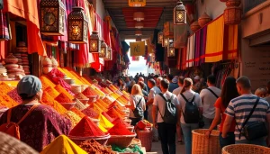 Experience the vibrant charm of Morocco as you visit Morocco's bustling marketplaces.