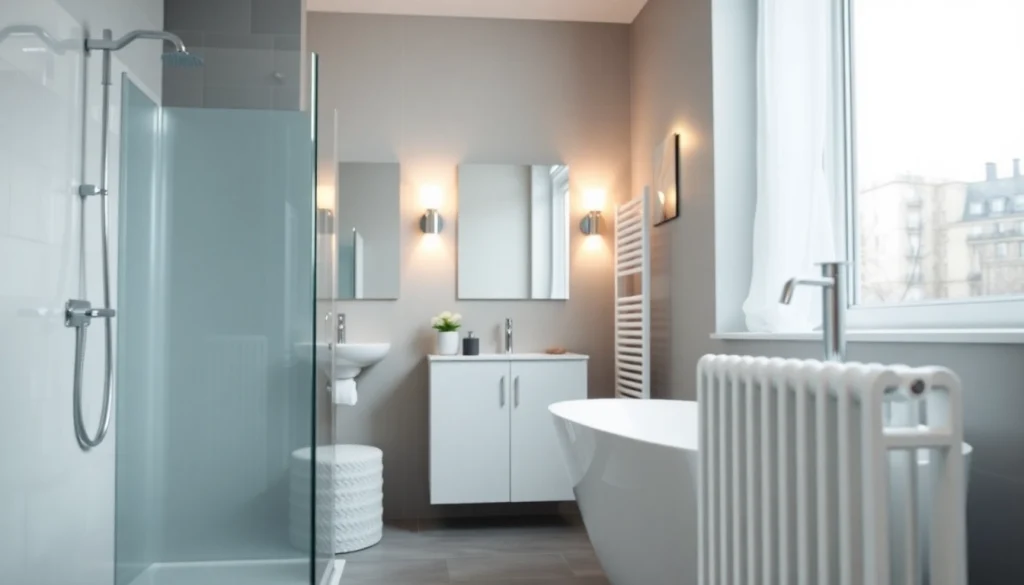 Erleben Sie sonni sanitär Produkte in einem stilvollen Badezimmerambiente mit eleganten Details.