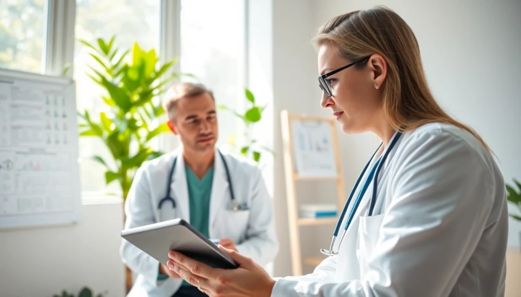 Enhancing Health through doctor-patient consultation in a modern clinic setting.