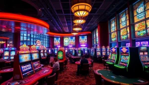 คาสิโนที่เต็มไปด้วยผู้เล่นที่สนุกสนานในบรรยากาศหรูหราและตื่นเต้น