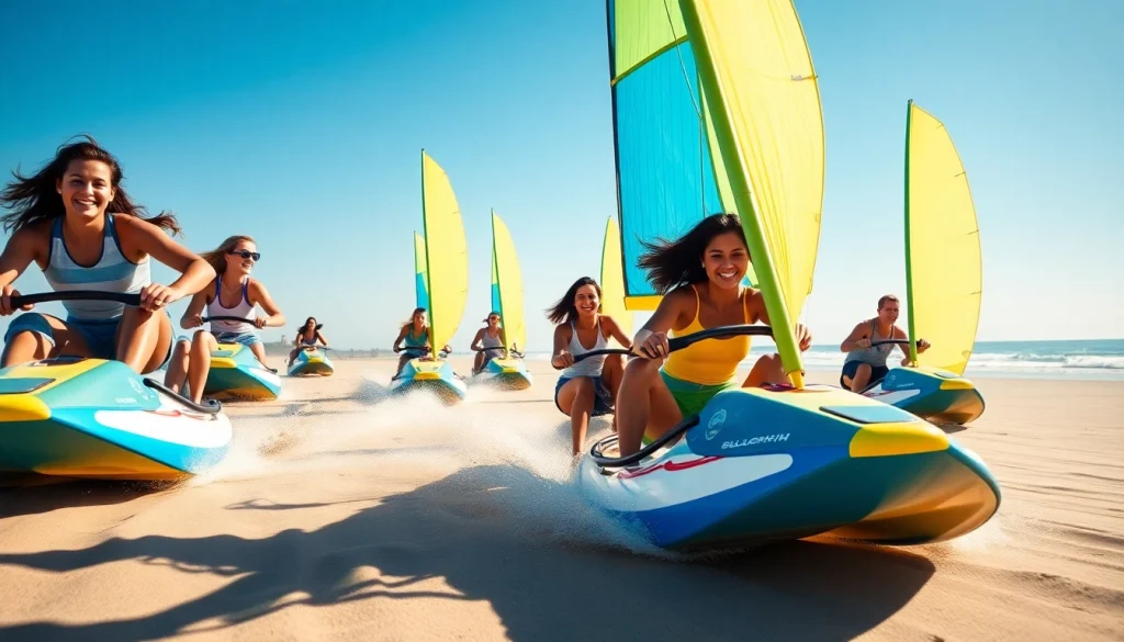 Ervaar het blokarten met vrienden bij https://www.blokartschool.nl op een zonnige stranddag.