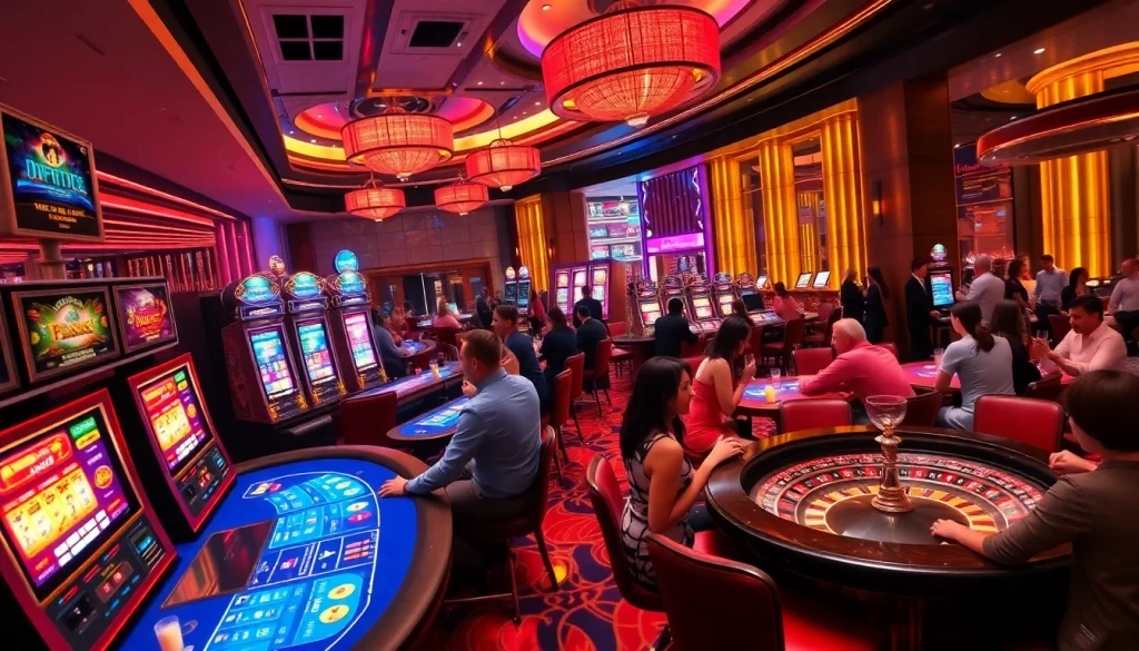 KJC AC 3 shines in a vibrant casino setting, showcasing players at poker tables and slot machines.