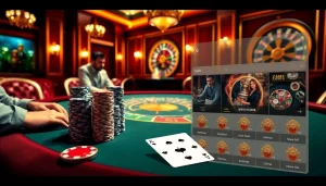 Experience the thrill of birutoto at an upscale casino with players and poker chips.