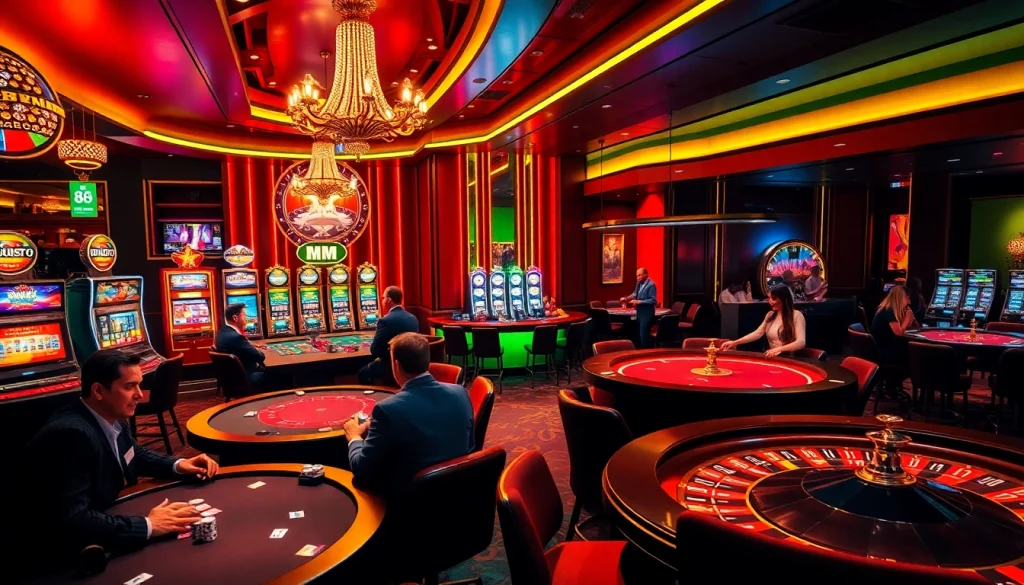 Exciting scene of players enjoying games at the MM 88 casino.