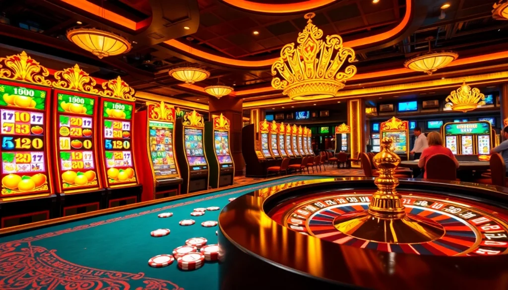 Players enjoying the excitement of the raja barong slot machine in a luxurious casino setting.