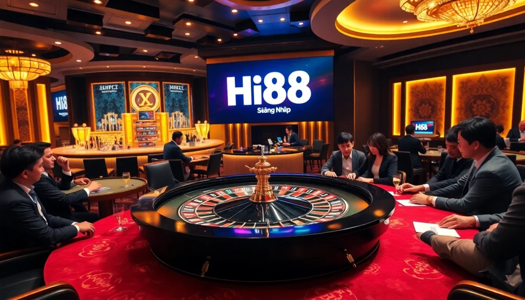 Engage in thrilling gambling excitement with Hi88 Đăng Nhập at a luxurious casino.