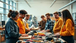 Students at a Trade School Tennessee classroom showcasing hands-on skills with modern tools.