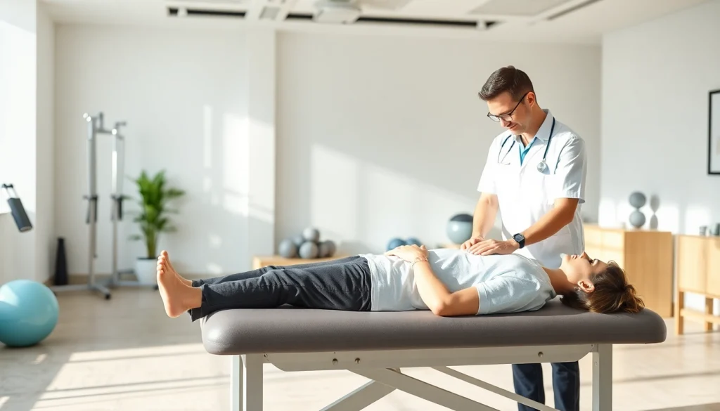 Treatment session showcasing north edmonton physiotherapy in a professional clinic setting.