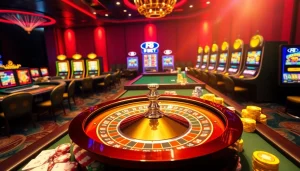 Experience the excitement of F8 BET at a luxurious online casino with vibrant gaming elements.