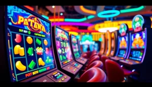 Menggambarkan petani toto dalam suasana slot online yang berwarna-warni dan menarik.