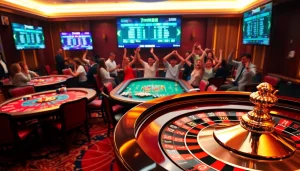 Exciting scene of vibrant casino gambling elements featuring live sports betting from 7m.cn.