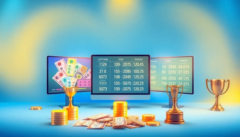 Menggambarkan suasana sayaptogel dengan tiket lotere dan elemen kemenangan yang menginspirasi.