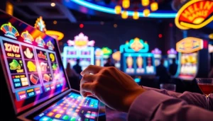 Slot bet kecil pada permainan mesin slot digital dengan pemain yang terlibat aktif.