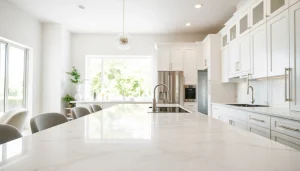 Modern home renovation featuring a stylish kitchen transformation with sleek appliances and bright lighting.