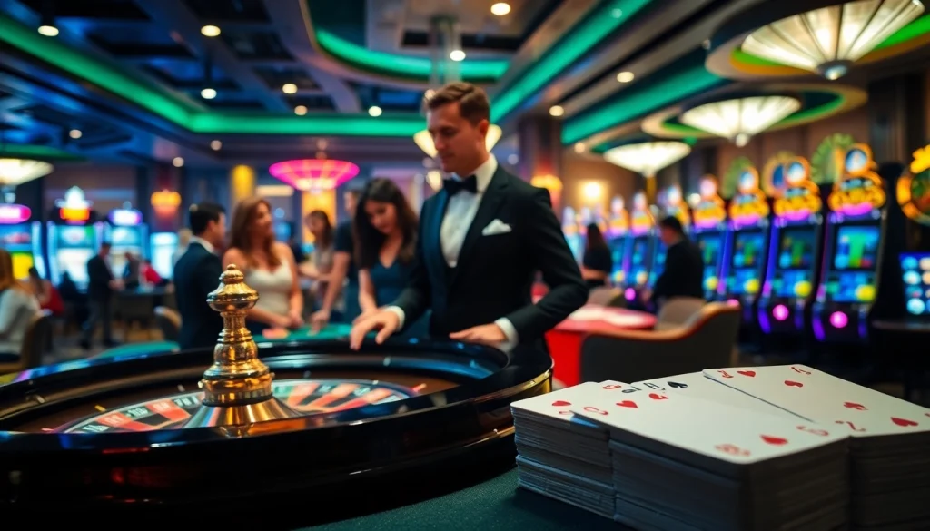 Engaging in a thrilling casino experience with link dự phòng shbet, featuring vibrant roulette and poker.