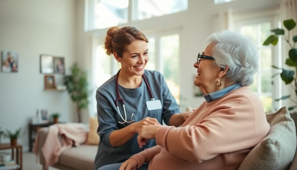 Helping the elderly with in home care austin tx in a cozy and inviting setting.