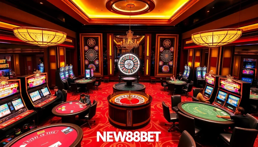 Experience exhilarating gameplay of NEW88BET at vibrant casino tables filled with excitement.