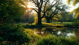 Peaceful scene at Tocil Wood and Nature Reserve showcasing lush greenery and wildlife.