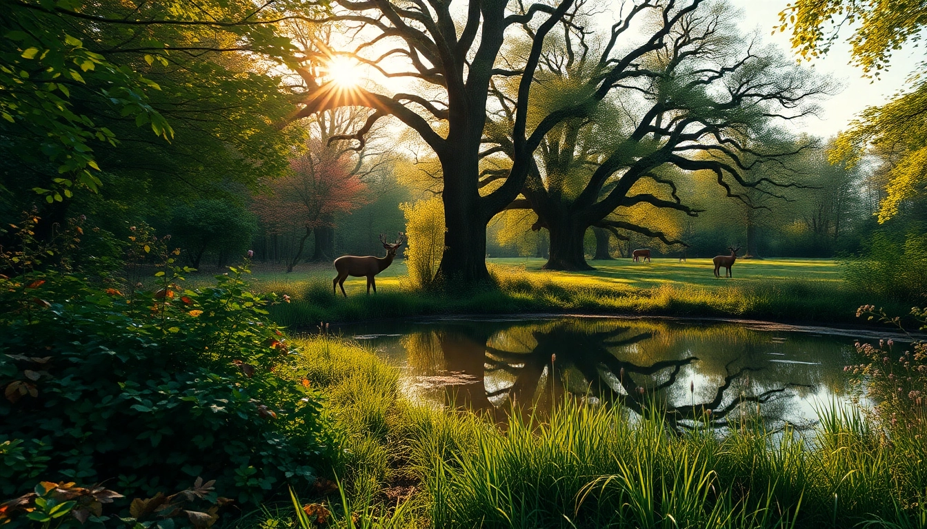 Peaceful scene at Tocil Wood and Nature Reserve showcasing lush greenery and wildlife.